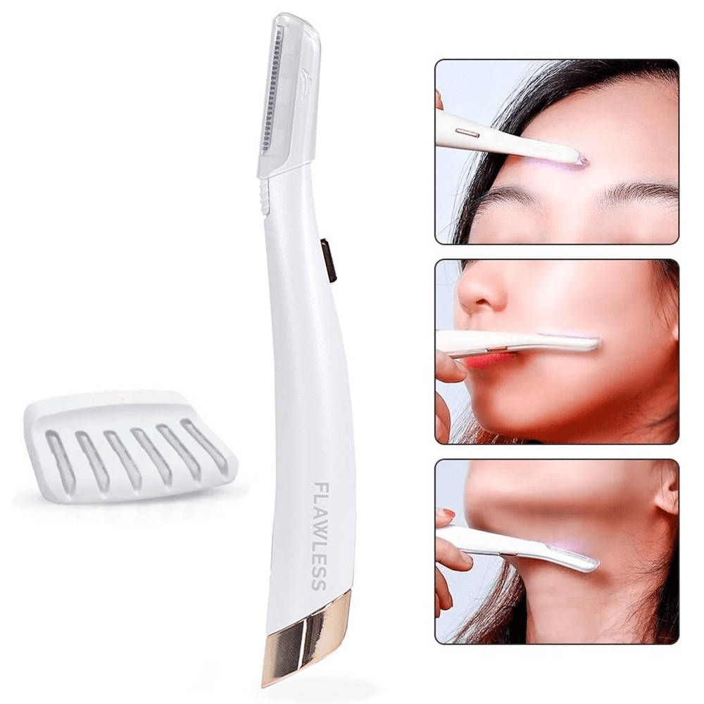 Триммер женский для лица с подсветкой Flawless Dermaplane GLO / Портативный мини триммер для бровей / Эпилятор
Триммер женский для лица с подсветкой Flawless Dermaplane GLO / Портативный мини триммер для бровей / Эпилятор