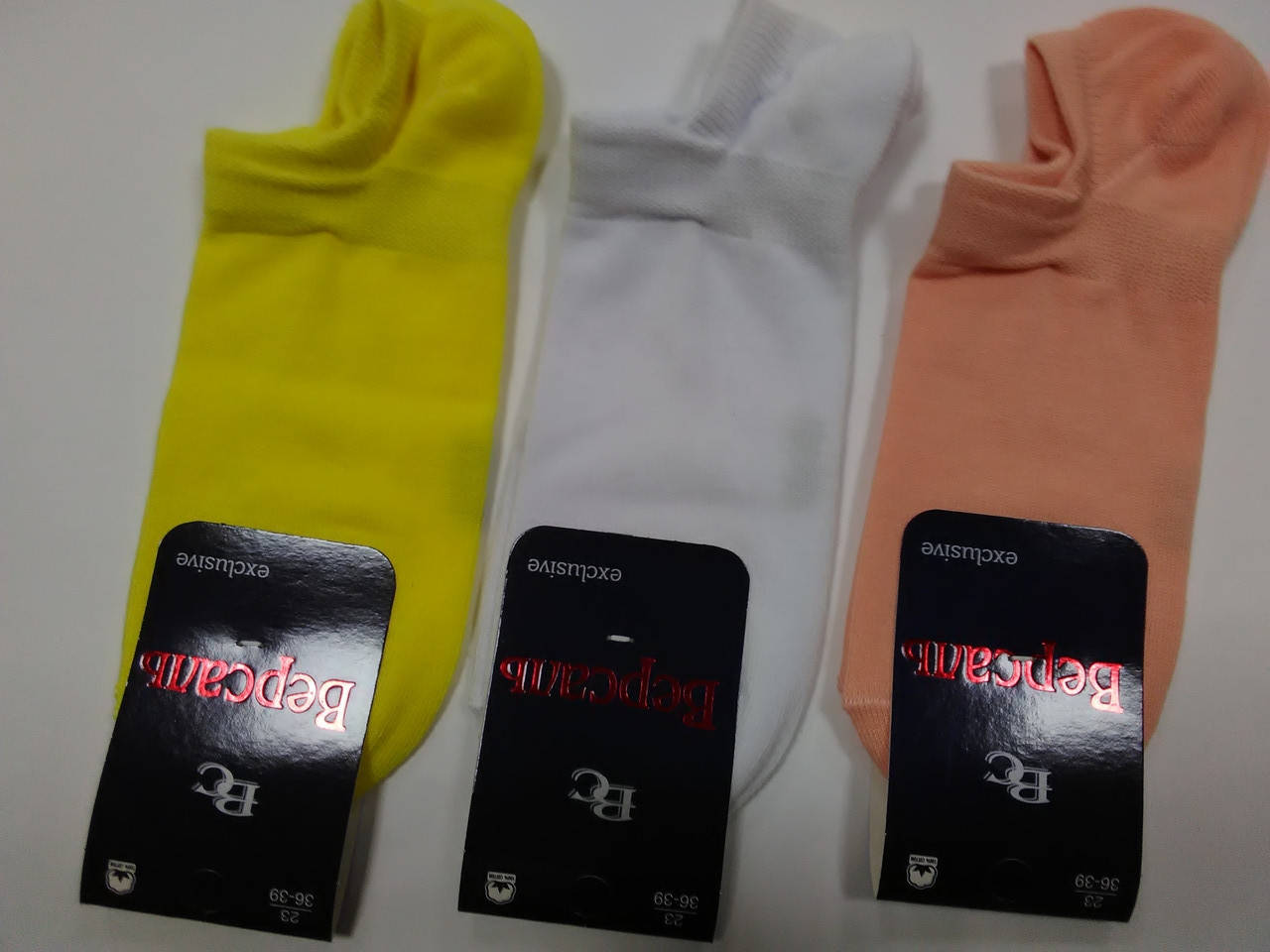 Жіночі шкарпетки (снікерси) 23-25 розмір однотонні бавовняні.