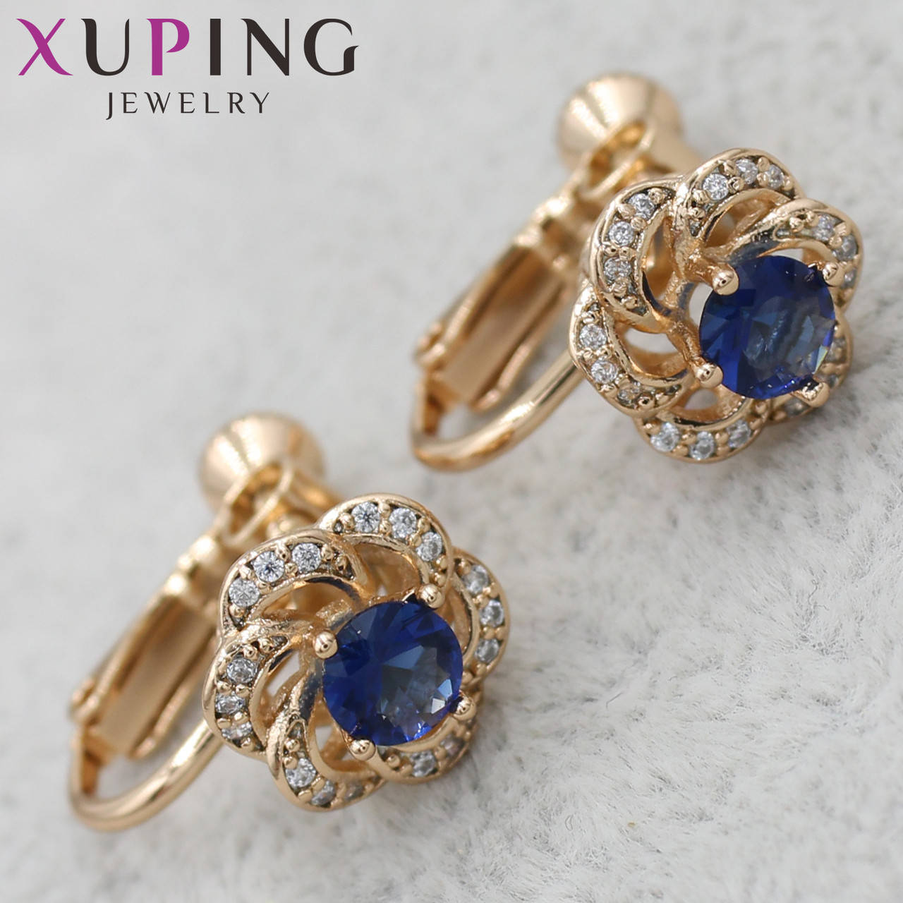 Серёжки женские медицинское золото Xuping Jewelry позолото замок винтовой цветочек с синими сапфирами 24K
Серёжки женские медицинское золото Xuping Jewelry позолото замок винтовой цветочек с синими сапфирами 24K
