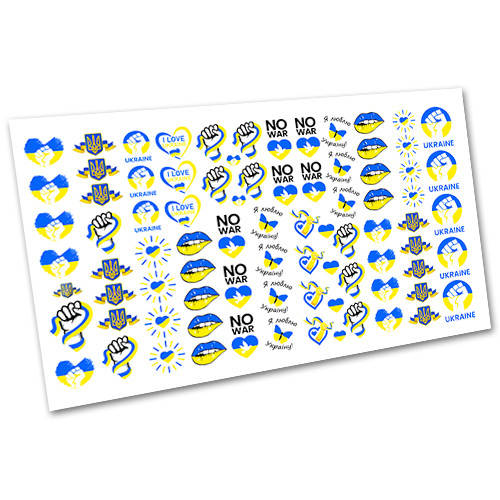 Водные наклейки на ногти слайдер патриотический дизайн на белой основе, Разные цвета 
Водные наклейки на ногти слайдер патриотический дизайн на белой основе, Разные цвета