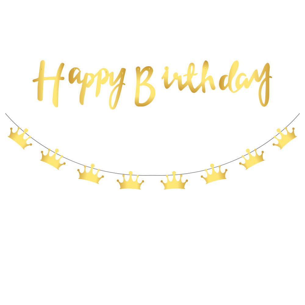 Бумажная гирлянда Happy Birthday золотая прописью + Короны (для украшения помещений)
Бумажная гирлянда Happy Birthday золотая прописью + Короны (для украшения помещений)