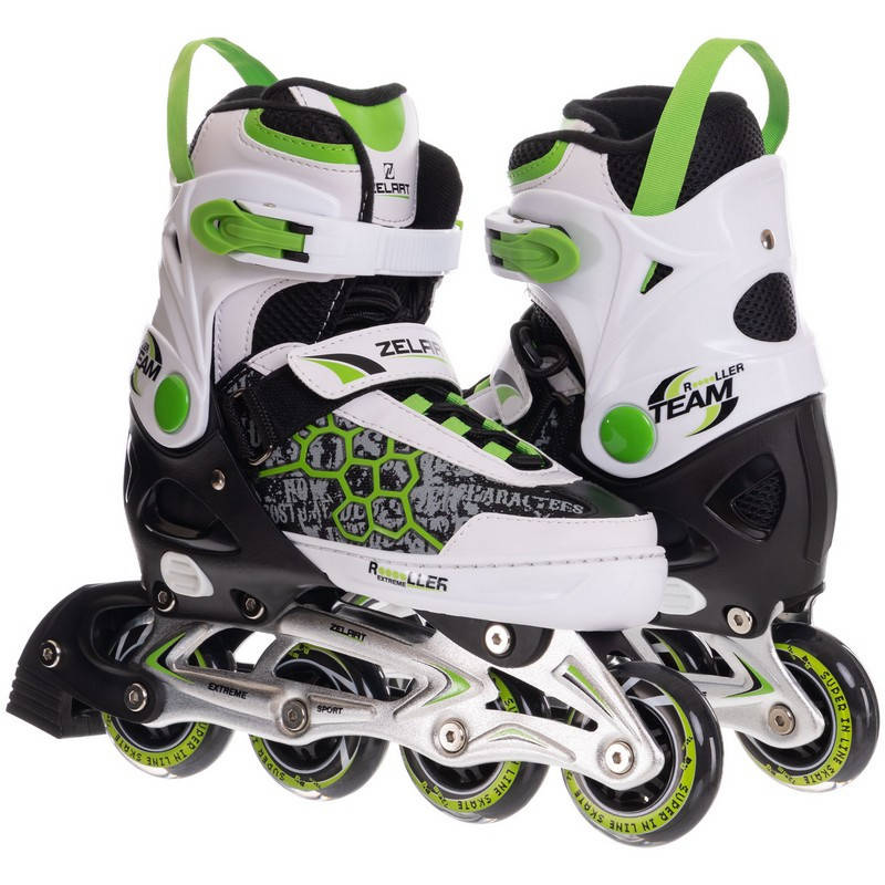 Роликовые коньки раздвижные Zelart Roller Extreme My Go 2916 размер 37-40 White-Black-Green
Роликовые коньки раздвижные Zelart Roller Extreme My Go 2916 размер 37-40 White-Black-Green