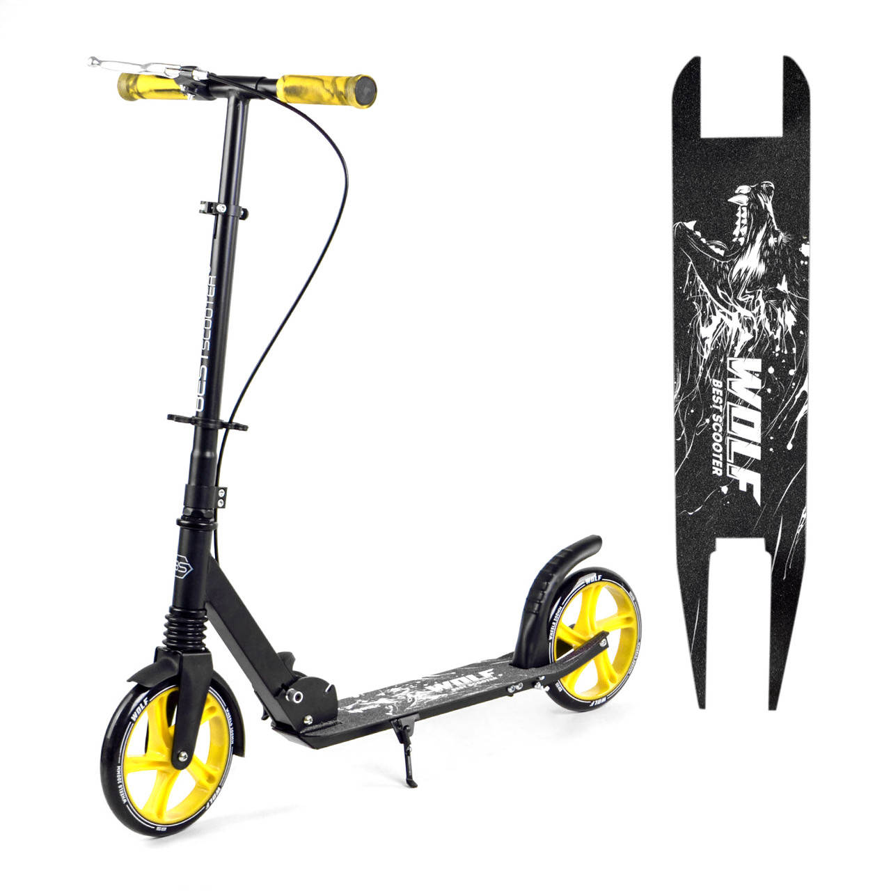 Самокат двухколесный (колеса PU 200 мм, 1 амортизатор, ручной тормоз) Best Scooter WOLF W-10728 Желтый
Самокат двухколесный (колеса PU 200 мм, 1 амортизатор, ручной тормоз) Best Scooter WOLF W-10728 Желтый