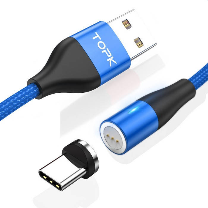 TOPK AM60! Магнитный USB кабель 360° быстрая зарядка QC3.0 - 3 Ампер+ передача данных. Type C Синий
TOPK AM60! Магнитный USB кабель 360° быстрая зарядка QC3.0 - 3 Ампер+ передача данных. Type C Синий