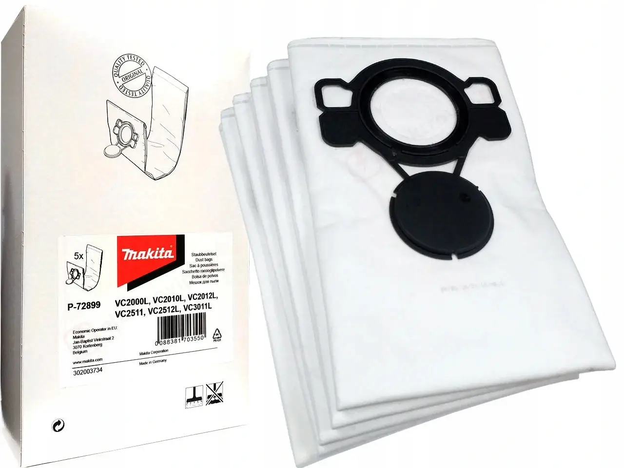 Фильтр-мешки войлочные для VC2012L, VC2512L, VC3011L, VC2010L, VC2511, 446L, VC2000L Makita (P-72899)
Фильтр-мешки войлочные для VC2012L, VC2512L, VC3011L, VC2010L, VC2511, 446L, VC2000L Makita (P-72899)