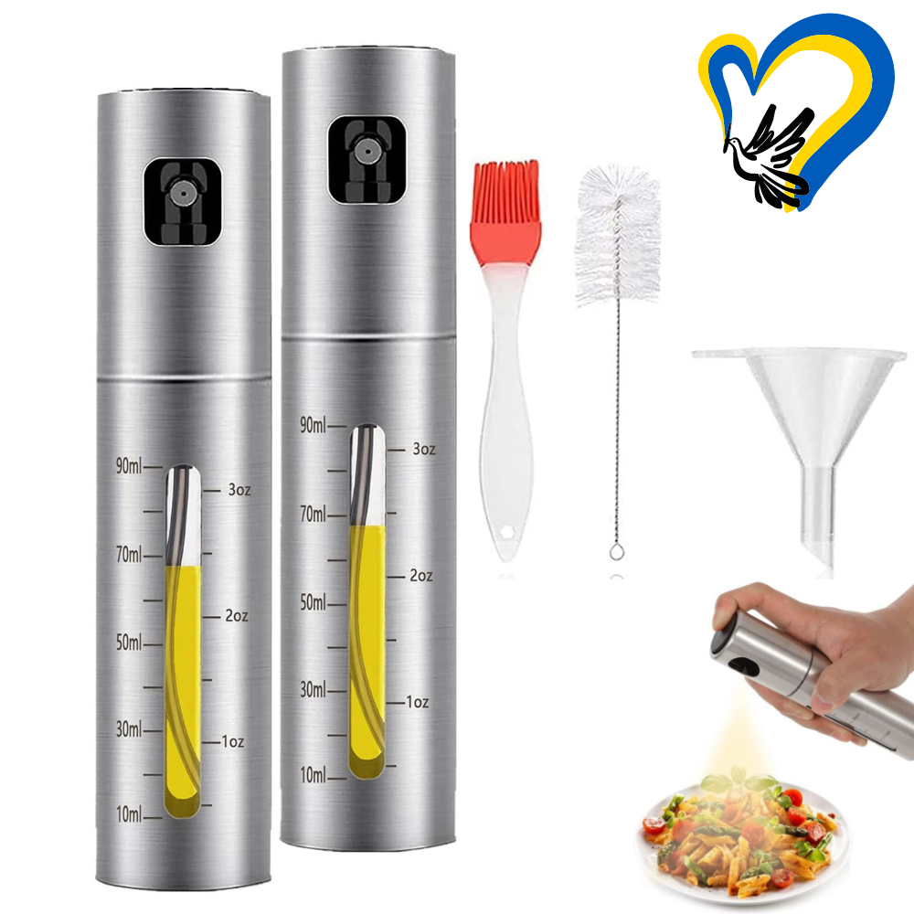 Набор металических распылителей для масла и уксуса 100мл Cooking House спрей-дозатор для заправки салатов 2шт, Светло-серый
Набор металических распылителей для масла и уксуса 100мл Cooking House спрей-дозатор для заправки салатов 2шт, Светло-серый