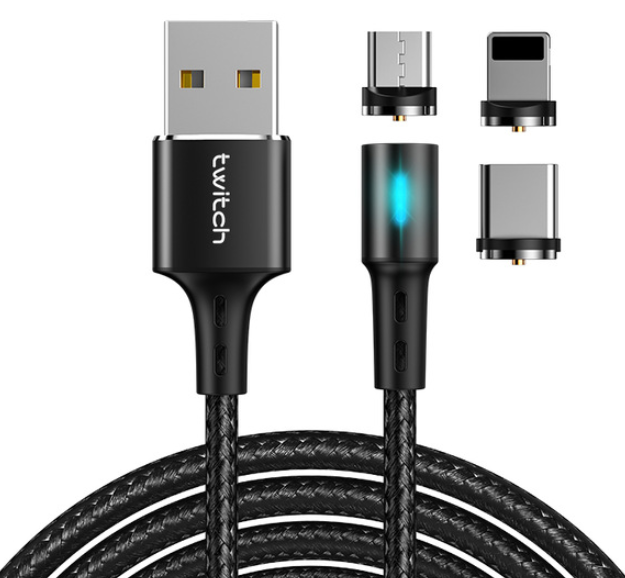 Кабель магнитный 3в1 для зарядки телефона Twitch T01 MicroUSB+Type-C+Lightning 100см |2.4A| Черный
Кабель магнитный 3в1 для зарядки телефона Twitch T01 MicroUSB+Type-C+Lightning 100см |2.4A| Черный