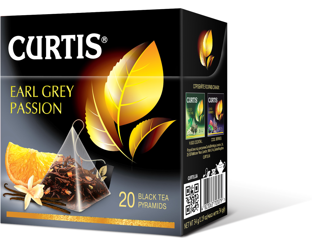 Чай черный в пирамидках с бергамотом нотками ванили и цитруса Curtis Earl Grey Passion (Кертис), 20 пирамидок
Чай черный в пирамидках с бергамотом нотками ванили и цитруса Curtis Earl Grey Passion (Кертис), 20 пирамидок