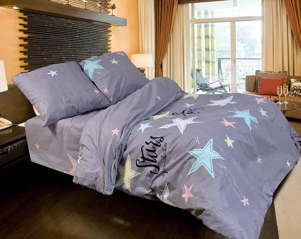 Цветные звезды - Бязь Gold - Полуторный комплект 
Цветные звезды - Бязь Gold - Полуторный комплект