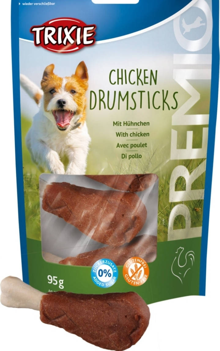 Trixie TX-31585 Premio Chicken Drumsticks 5шт/95гр - кальциевые косточки с курицей для собак
Trixie TX-31585 Premio Chicken Drumsticks 5шт/95гр - кальциевые косточки с курицей для собак