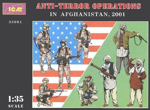 Пластикова модель 1/35 ICM 35001 Афганістан анті-терререстична операція 2001 в наборі 8 фігур
Пластикова модель 1/35 ICM 35001 Афганістан анті-терререстична операція 2001 в наборі 8 фігур