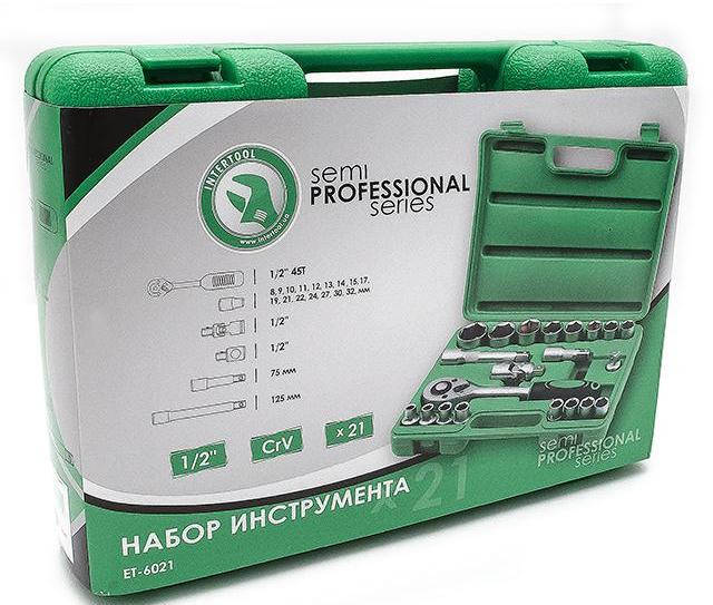 Набор инструментов 21 предмет Intertool ET-6021SP
Набор инструментов 21 предмет Intertool ET-6021SP