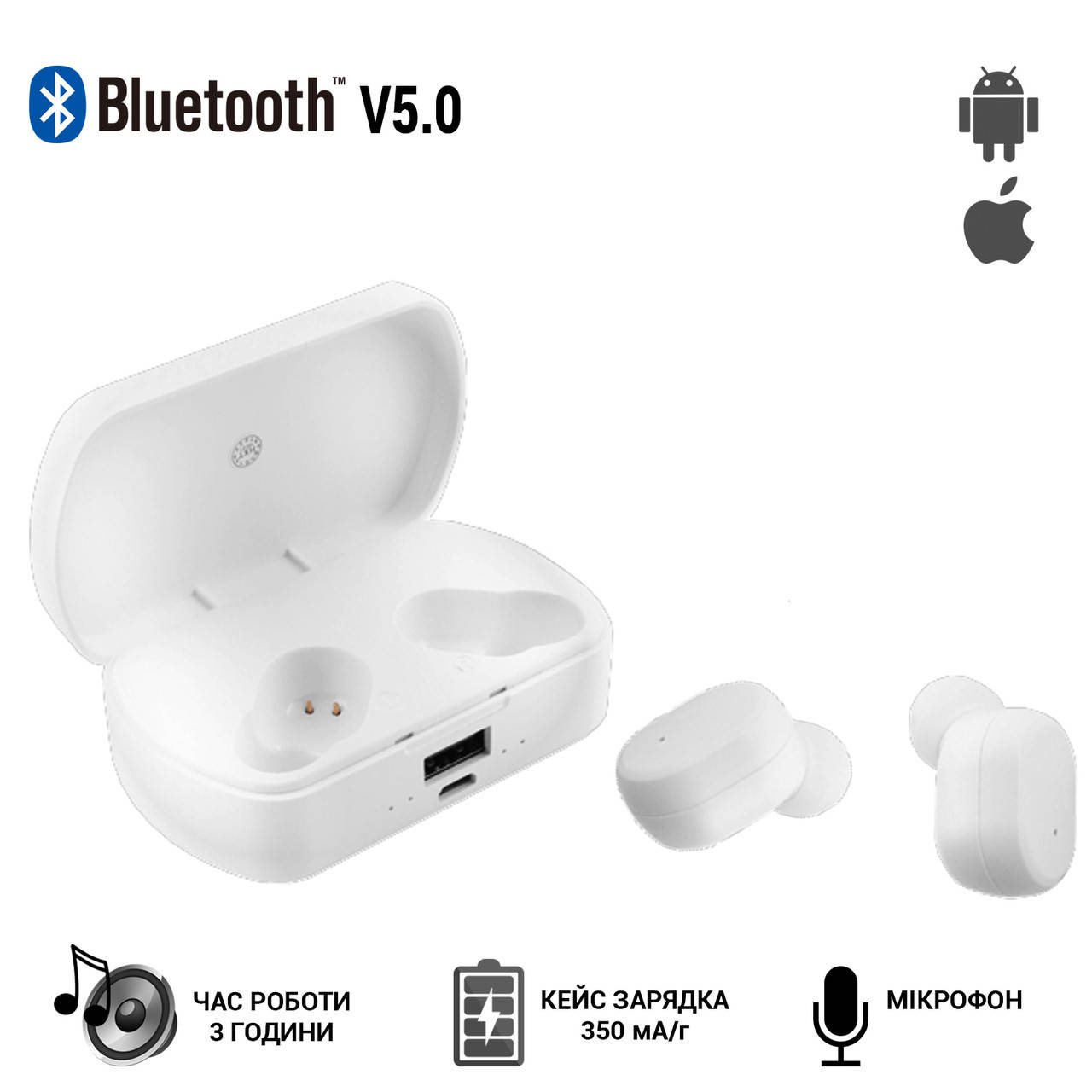 Беспроводные блютуз наушники вкладыши TWS-10 V5.0, Bluetooth наушники с функцией зарядки телефона белые BLM
Беспроводные блютуз наушники вкладыши TWS-10 V5.0, Bluetooth наушники с функцией зарядки телефона белые BLM