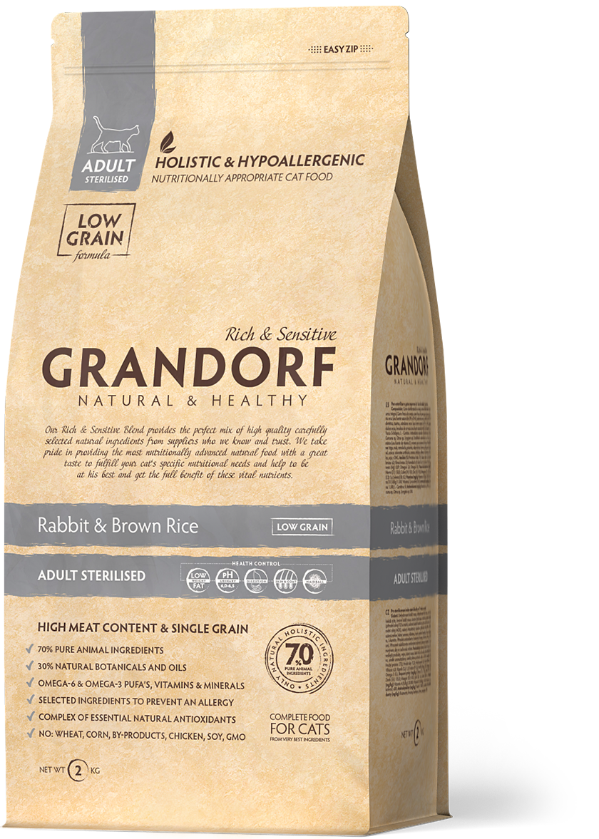 Grandorf (Грандорф) Rabbit & Rice Adult Sterilized сухой корм для стерилизованных кошек с кроликом, 6 кг
Grandorf (Грандорф) Rabbit & Rice Adult Sterilized сухой корм для стерилизованных кошек с кроликом, 6 кг