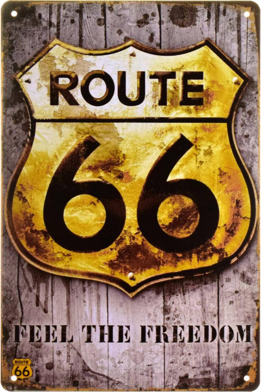 Металлическая табличка "Трасса 66 (Почувствовать Cвободу) / Route 66 (Feel The Freedom)" (ms-00379)
Металлическая табличка "Трасса 66 (Почувствовать Cвободу) / Route 66 (Feel The Freedom)" (ms-00379)