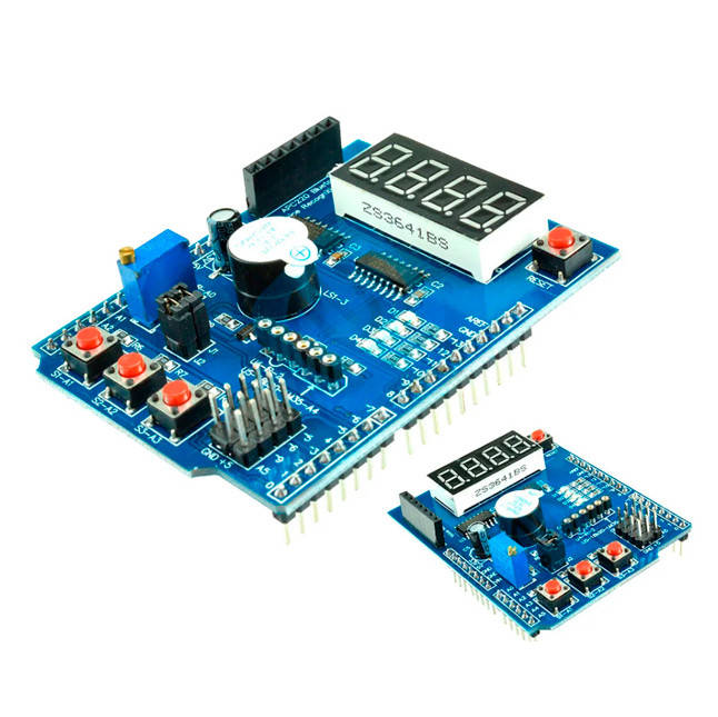 Многофункциональная обучающая плата для Arduino - Multifunction Shield For Arduino 2019 v 2.3
Многофункциональная обучающая плата для Arduino - Multifunction Shield For Arduino 2019 v 2.3