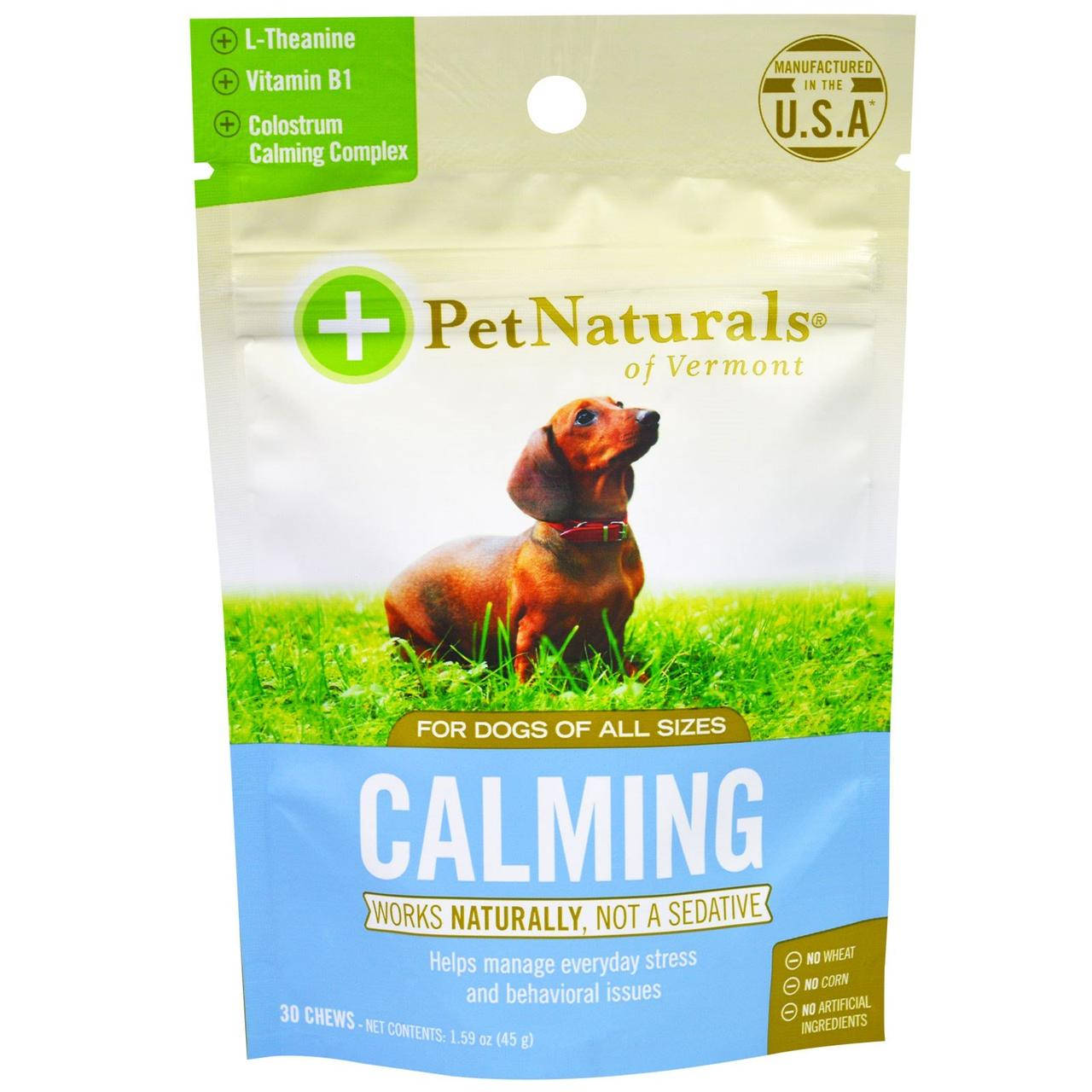 Pet Naturals of Vermont, Успокаивающее средство для собак, 30 жевательных шт., 1,59 унции (45 г), официальный,
Pet Naturals of Vermont, Успокаивающее средство для собак, 30 жевательных шт., 1,59 унции (45 г), официальный,