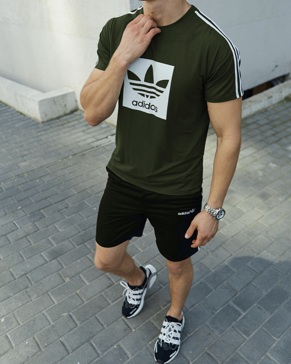Мужской летний спортивный комплект Футболка Adidas + Шорты Adidas Спринт хаки-черный Размер XS, S, M, L, XL
Мужской летний спортивный комплект Футболка Adidas + Шорты Adidas Спринт хаки-черный Размер XS, S, M, L, XL