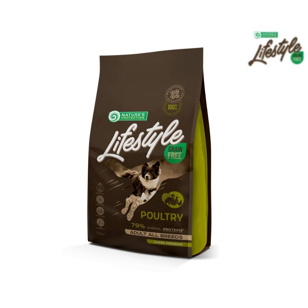 Сухой беззерновой корм для взрослых собактNatures Protection LifeStyle Poultry adult all breeds 10кг
Сухой беззерновой корм для взрослых собактNatures Protection LifeStyle Poultry adult all breeds 10кг