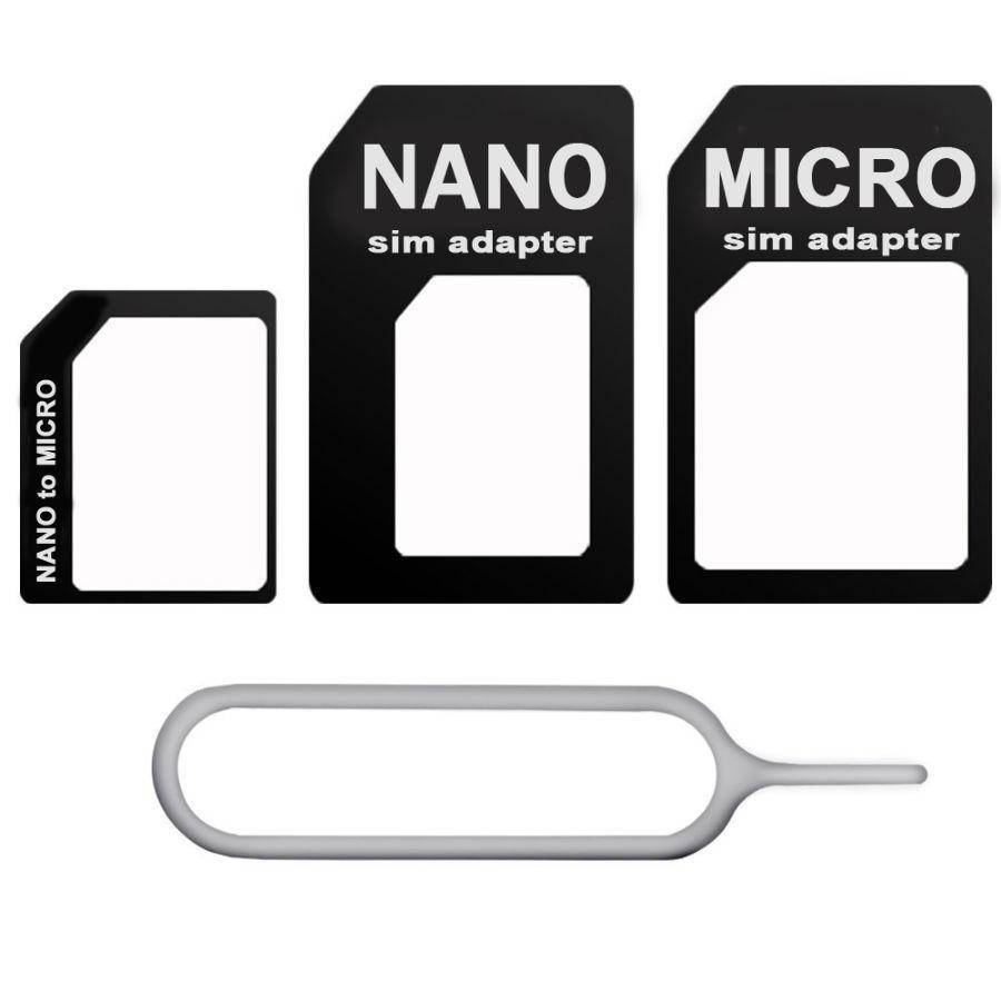 Адаптер переходник 3 в 1 nanoSIM/microSIM/SIM
Адаптер переходник 3 в 1 nanoSIM/microSIM/SIM