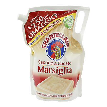 Гель для прання з милом запаска Шантеклер марсельське мило ChanteClair marsiglia 22p 1,25L 8шт/ящ (Код : 
Гель для прання з милом запаска Шантеклер марсельське мило ChanteClair marsiglia 22p 1,25L 8шт/ящ (Код :