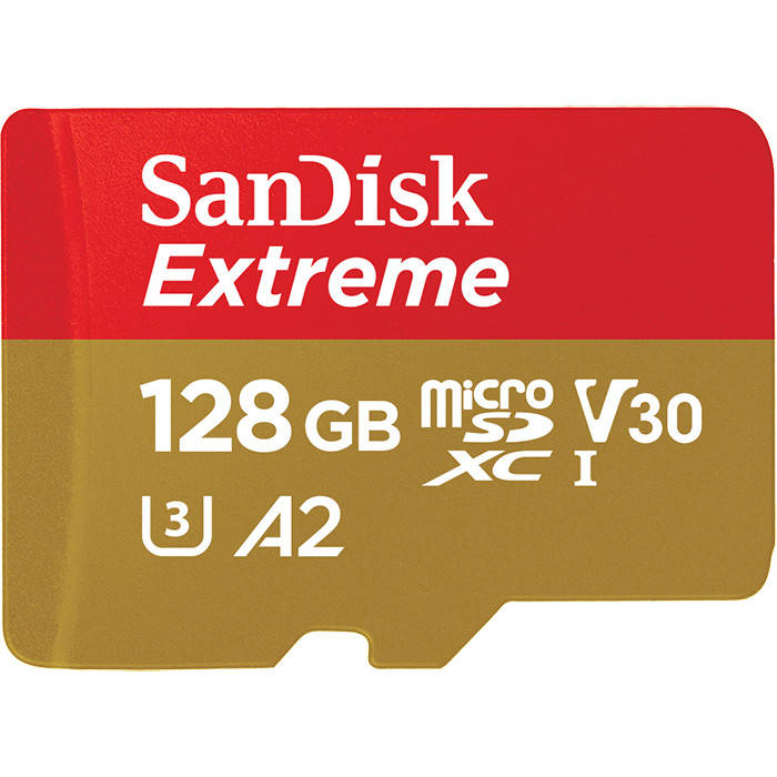 Карта пам'яті SanDisk microSDXC SanDisk Extreme Action 128GB Class 10 V30 W-90MB/s R-170MB/s +SD-адаптер
Карта пам'яті SanDisk microSDXC SanDisk Extreme Action 128GB Class 10 V30 W-90MB/s R-170MB/s +SD-адаптер