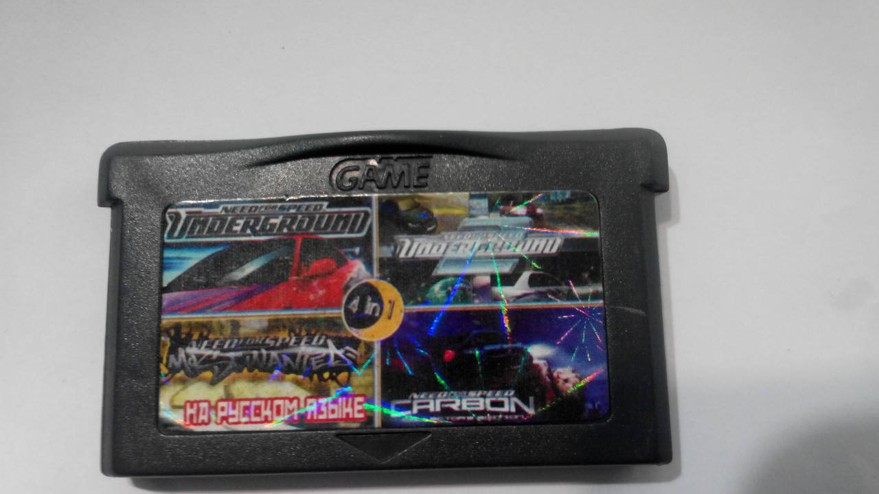 Картридж для GameBoy Advance, игровой картридж на GBA, 4 в1 NFS.:Most Wanted/Underground/Underground
Картридж для GameBoy Advance, игровой картридж на GBA, 4 в1 NFS.:Most Wanted/Underground/Underground