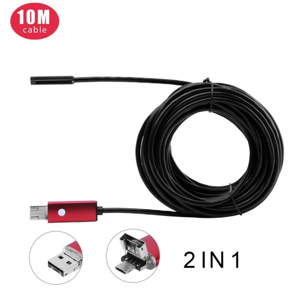 Инспекционная ВЕБ-камера эндоскоп 10м 5,5мм 2 в 1
Инспекционная ВЕБ-камера эндоскоп 10м 5,5мм 2 в 1