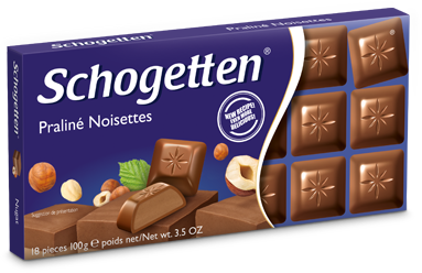 Шоколад "Schogetten Praline Noisettes"(Шогеттен с ореховым пралине), Германия, 100г
Шоколад "Schogetten Praline Noisettes"(Шогеттен с ореховым пралине), Германия, 100г