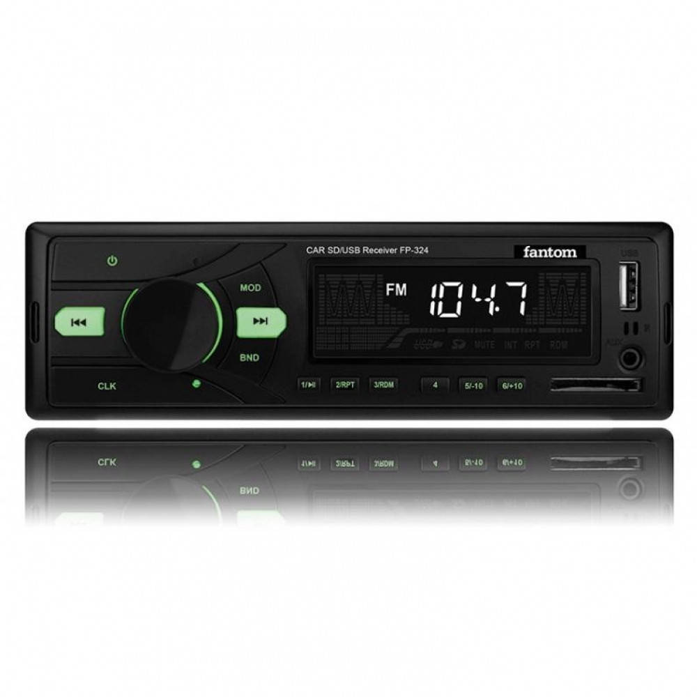 Автомагнитола Fantom FP-324 (Black/Green)/USB/SD/4x50W/Питание 24 Вольта!!!, 00000049810
Автомагнитола Fantom FP-324 (Black/Green)/USB/SD/4x50W/Питание 24 Вольта!!!, 00000049810