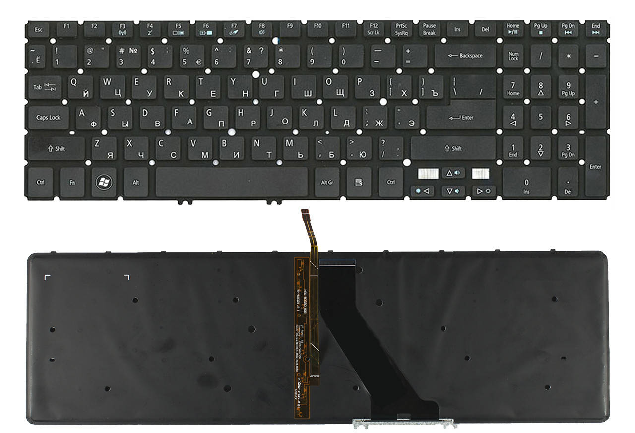 Клавиатура для ноутбука Acer Aspire V5-551G с подсветкой клавиш, матовая (60.RYKN5.010), Черный
Клавиатура для ноутбука Acer Aspire V5-551G с подсветкой клавиш, матовая (60.RYKN5.010), Черный