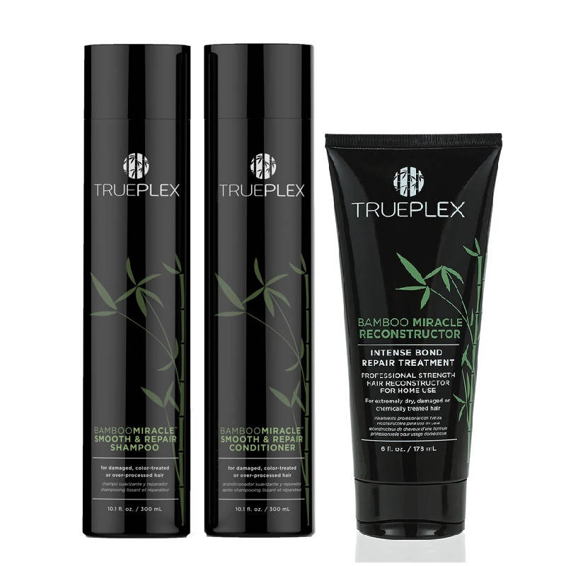 Набор Trueplex Bamboo Miracle Smooth шампунь 300 мл + кондиционер 300 мл + маска 178 мл
Набор Trueplex Bamboo Miracle Smooth шампунь 300 мл + кондиционер 300 мл + маска 178 мл
