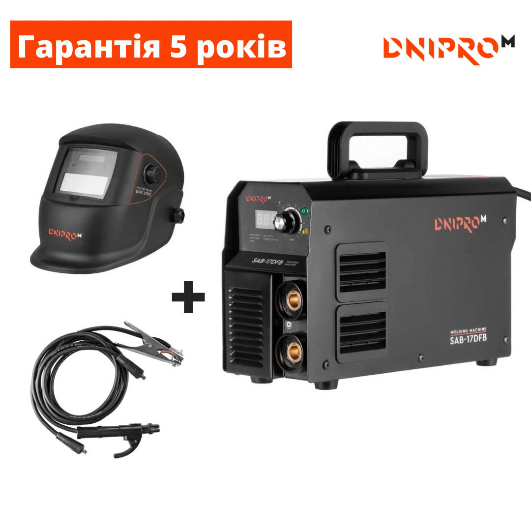 Сварочный аппарат IGBT Dnipro-M SAB-17DFB + Кабеля + Маска (Сварочный инвертор Днипро-М)
Сварочный аппарат IGBT Dnipro-M SAB-17DFB + Кабеля + Маска (Сварочный инвертор Днипро-М)