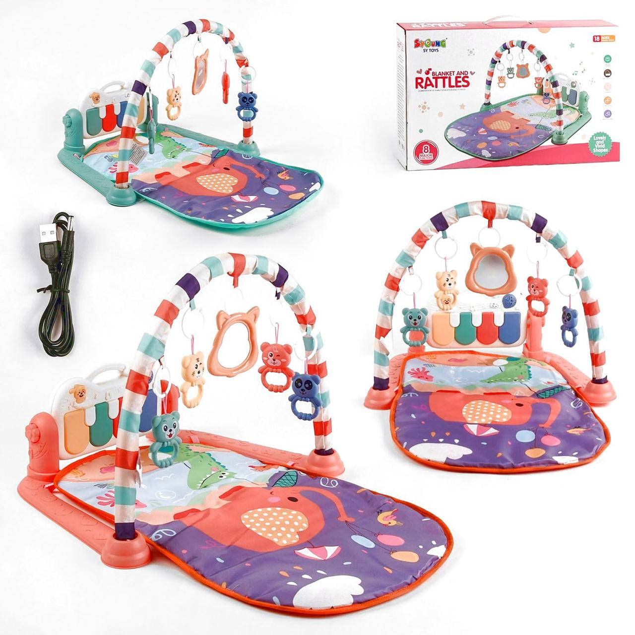 Развивающий коврик для новорожденных с пианинкой и погремушками, Разные цвета
Развивающий коврик для новорожденных с пианинкой и погремушками, Разные цвета