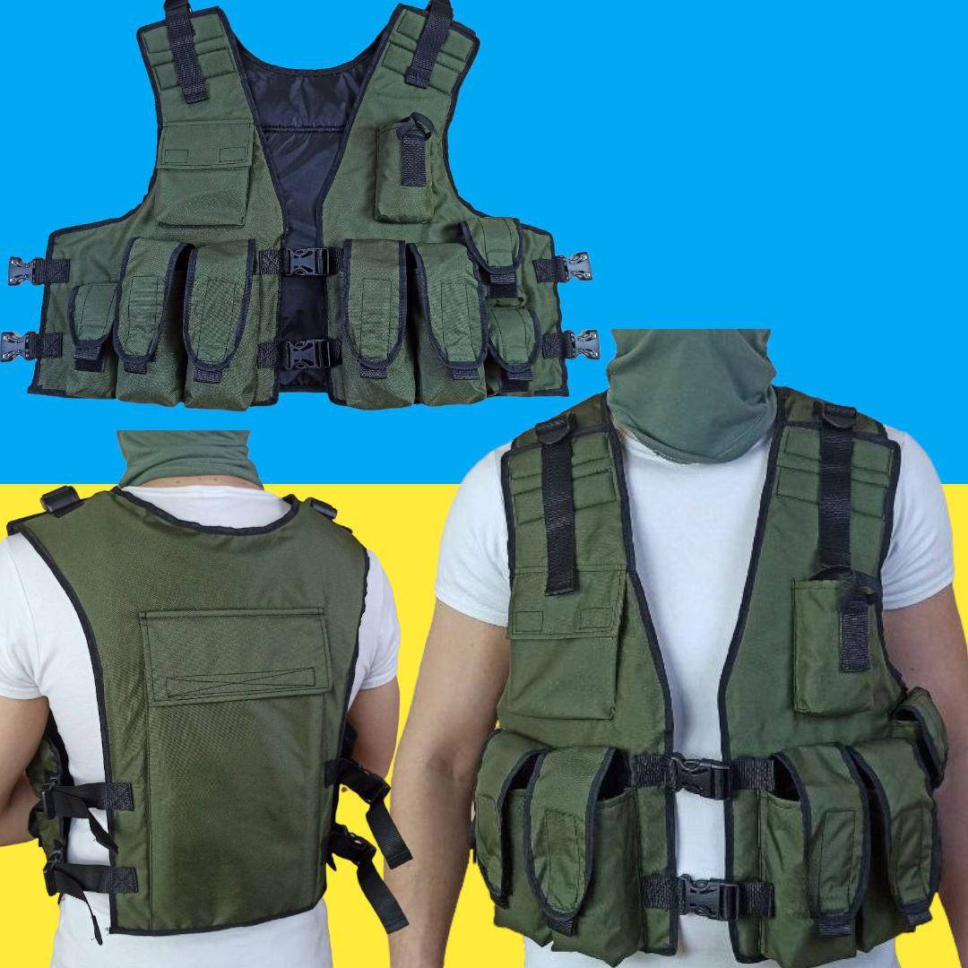 Жилет разгрузочный на 10 карманов хаки армейский вместительный тактический военный прочный
Жилет разгрузочный на 10 карманов хаки армейский вместительный тактический военный прочный