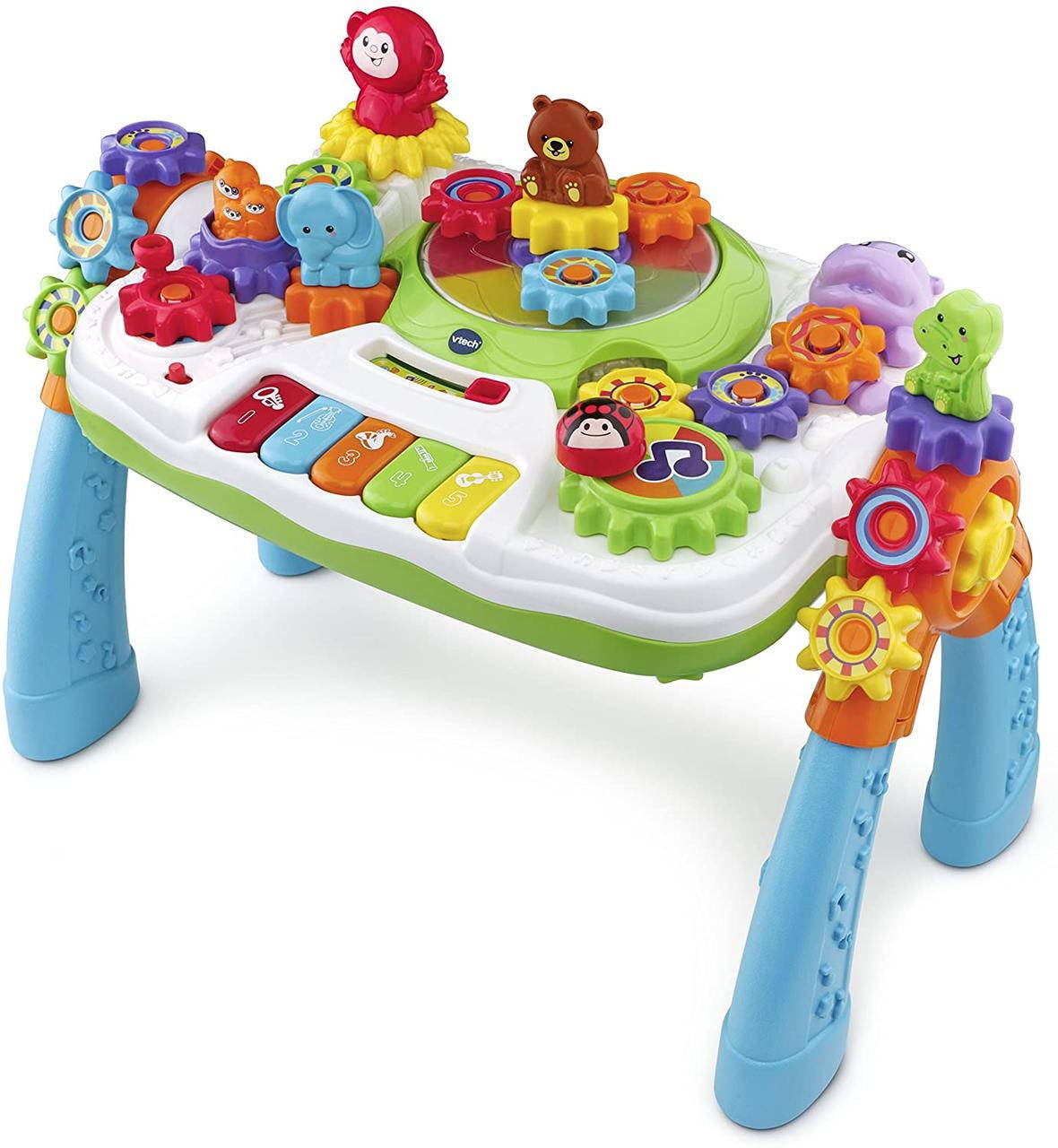 Интерактивный игровой центр VTech GearZooz 2-в-1 Jungle Friends Gear Park Столик с шестеренками (80-178601), Желтый 
Интерактивный игровой центр VTech GearZooz 2-в-1 Jungle Friends Gear Park Столик с шестеренками (80-178601), Желтый