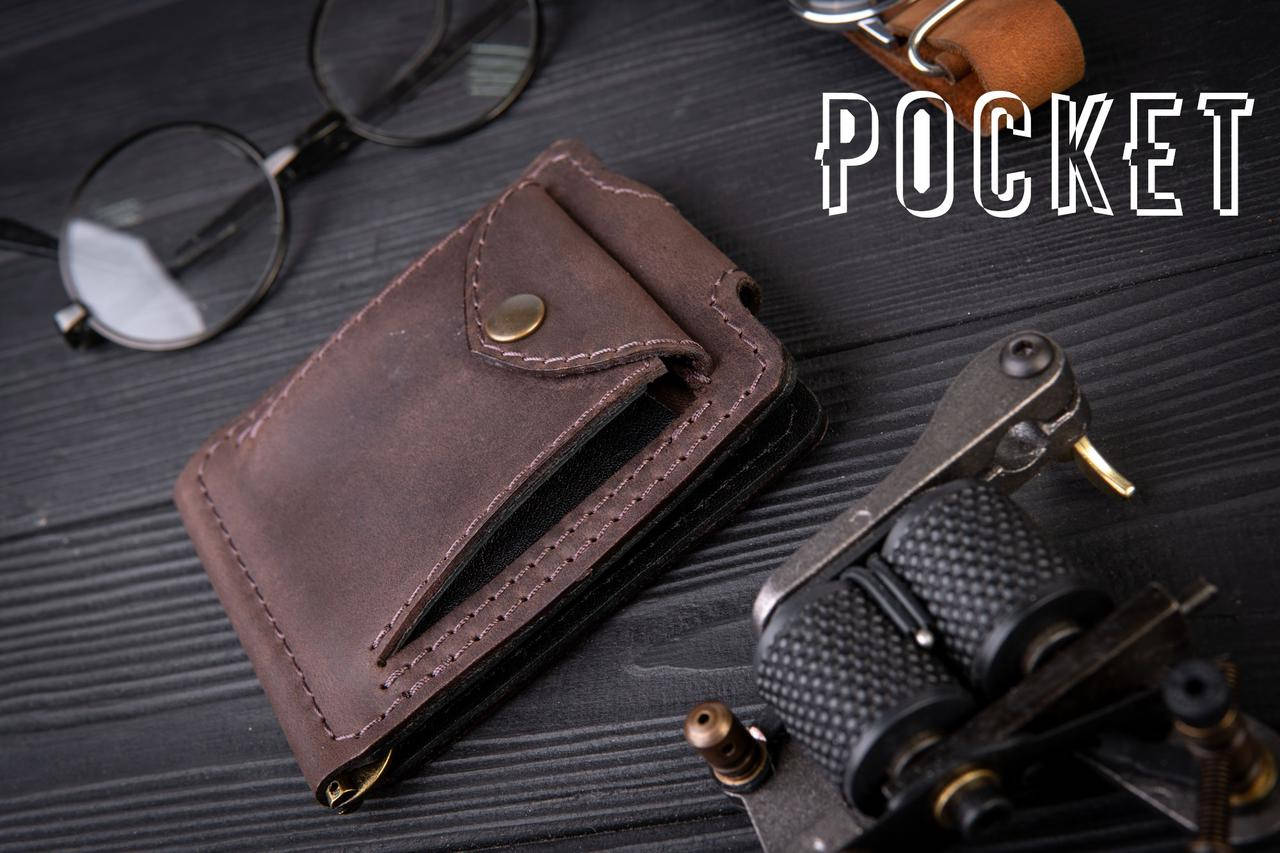 Мужской зажим для банкнот с монетницей на кнопке из натуральной кожи POCKET коричневый ручная работа
Мужской зажим для банкнот с монетницей на кнопке из натуральной кожи POCKET коричневый ручная работа