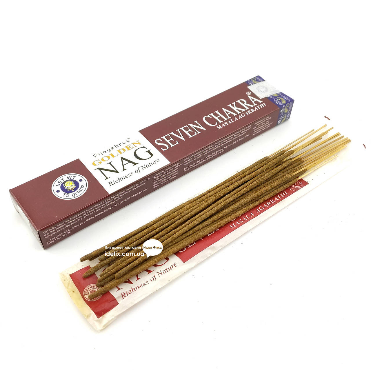 Благовоние Golden Nag Seven Chakra Vijayshree 15г. Аромапалочки Седьмая Чакра (33879)
Благовоние Golden Nag Seven Chakra Vijayshree 15г. Аромапалочки Седьмая Чакра (33879)