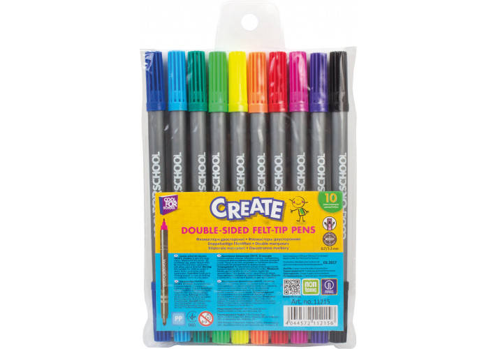 Фломастеры двусторонние Create, 10 цветов, линия 0,7/1,5 (CF11215) cool for school (CF11215)
Фломастеры двусторонние Create, 10 цветов, линия 0,7/1,5 (CF11215) cool for school (CF11215)