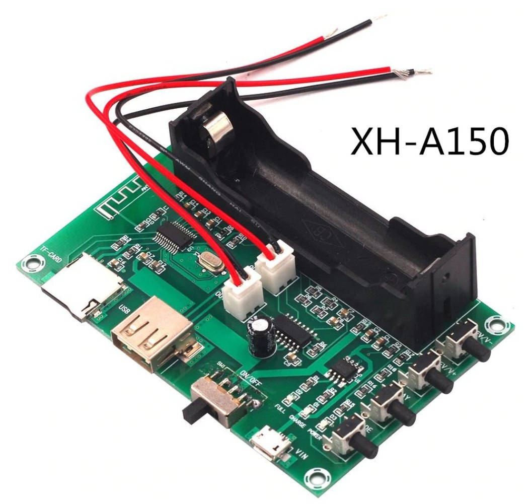 Беспроводной Bluetooth XH-A150 усилитель PAM8403 с поддержкой USB+TF 10 W + 10 W и аккумулятором 18650
Беспроводной Bluetooth XH-A150 усилитель PAM8403 с поддержкой USB+TF 10 W + 10 W и аккумулятором 18650