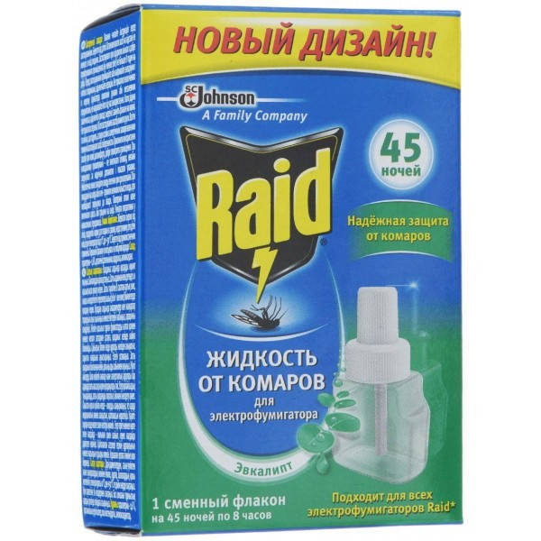 Жидкость от комаров для электрофумигаторов Raid 45 ночей с эвкалиптом, 32.9 мл
Жидкость от комаров для электрофумигаторов Raid 45 ночей с эвкалиптом, 32.9 мл