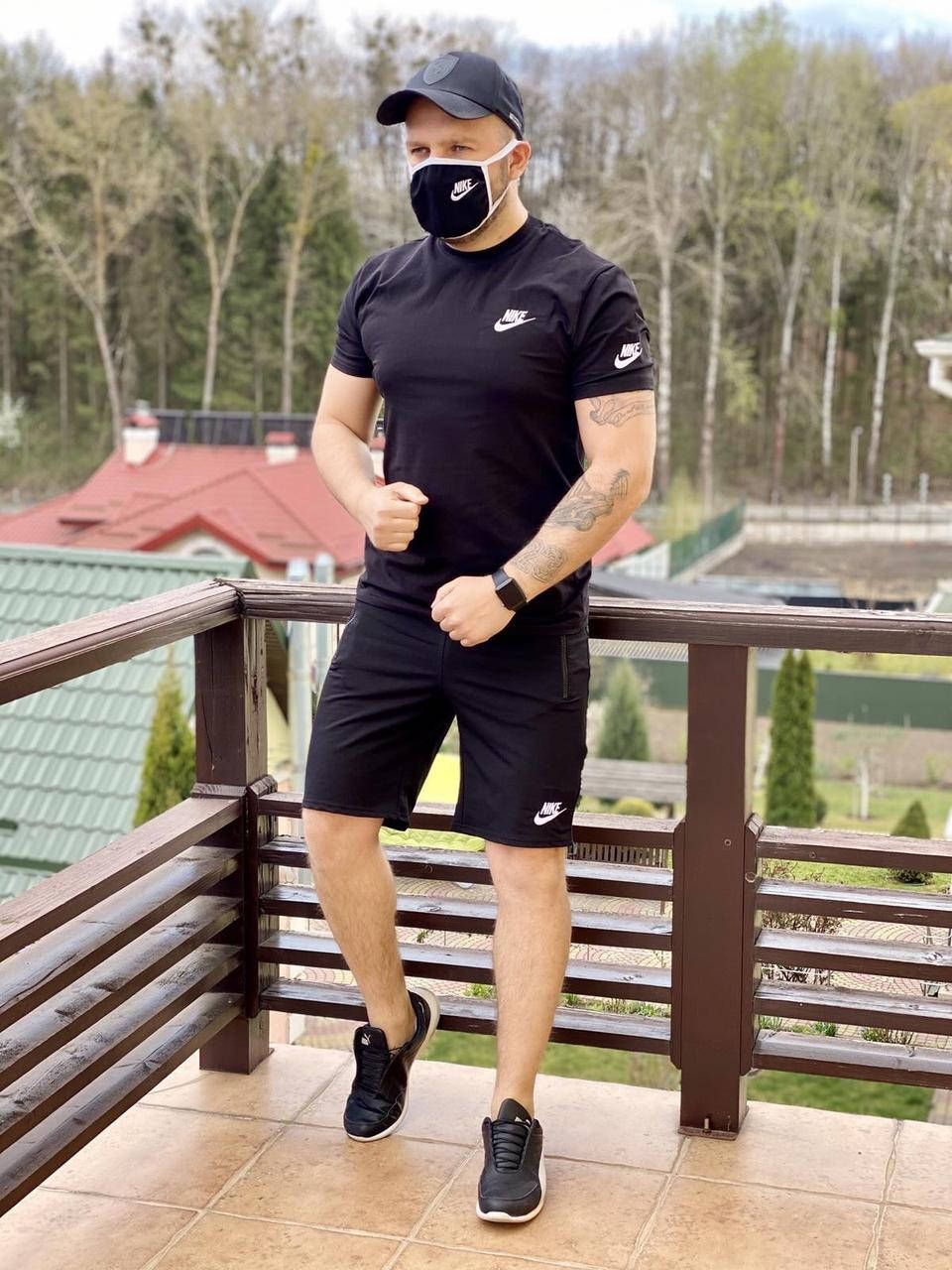 Спортивный мужской костюм летний в стиле Nike. Комплект шорты + футболка лето Найк. Мужская футболка M(48), Черный
Спортивный мужской костюм летний в стиле Nike. Комплект шорты + футболка лето Найк. Мужская футболка M(48), Черный
