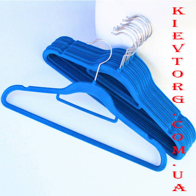 Плечики вешалки флокированные (бархатные, велюровые) ультрамарин, 42 см, 5 шт, Синий 
Плечики вешалки флокированные (бархатные, велюровые) ультрамарин, 42 см, 5 шт, Синий