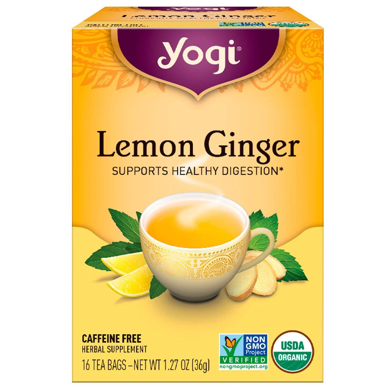 Yogi Tea, Lemon Ginger, без кофеина, 16 чайных пакетиков, 36 г (1,27 унции), официальный сайт, YGT-45017
Yogi Tea, Lemon Ginger, без кофеина, 16 чайных пакетиков, 36 г (1,27 унции), официальный сайт, YGT-45017