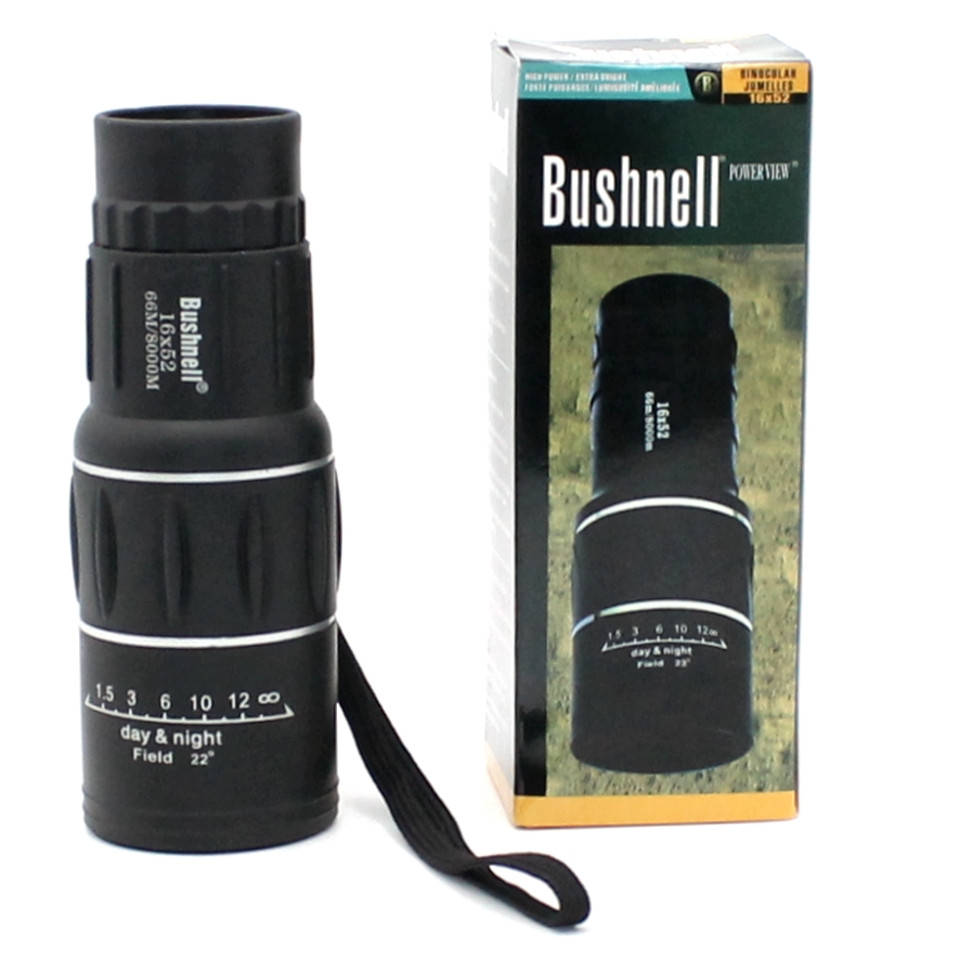 Мощный монокуляр Bushnell 16х52 для наблюдения охоты и рыбалки Монокль оптический 16 кратный, Черный
Мощный монокуляр Bushnell 16х52 для наблюдения охоты и рыбалки Монокль оптический 16 кратный, Черный