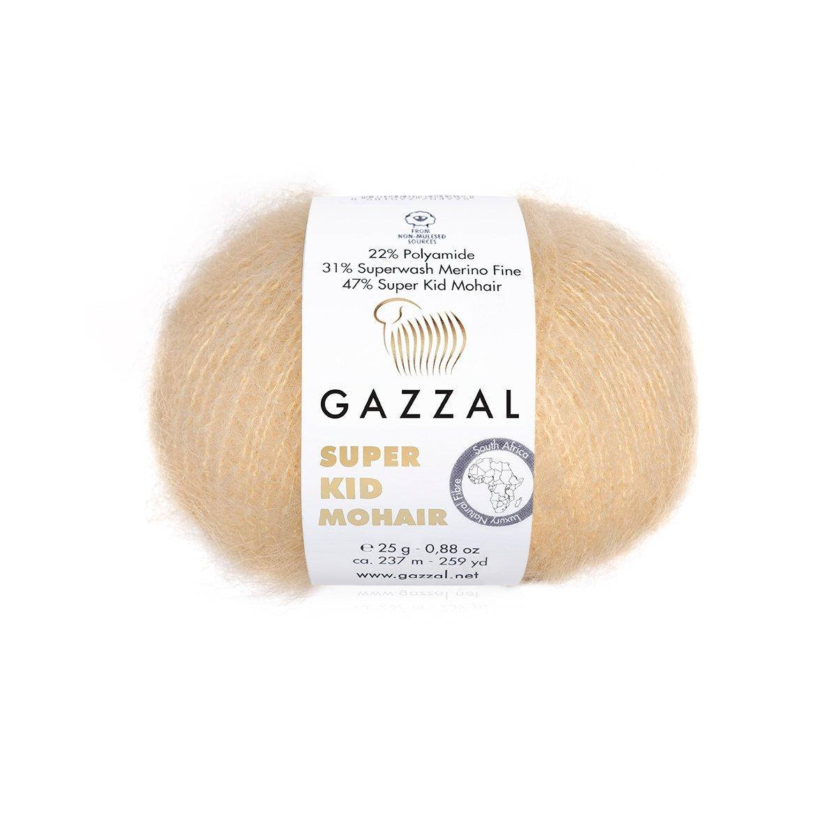 Gazzal Super Kid Mohair (Газал Супер Кид Мохер) № 64404 бежевый (Пряжа мохер, нитки для вязания)
Gazzal Super Kid Mohair (Газал Супер Кид Мохер) № 64404 бежевый (Пряжа мохер, нитки для вязания)