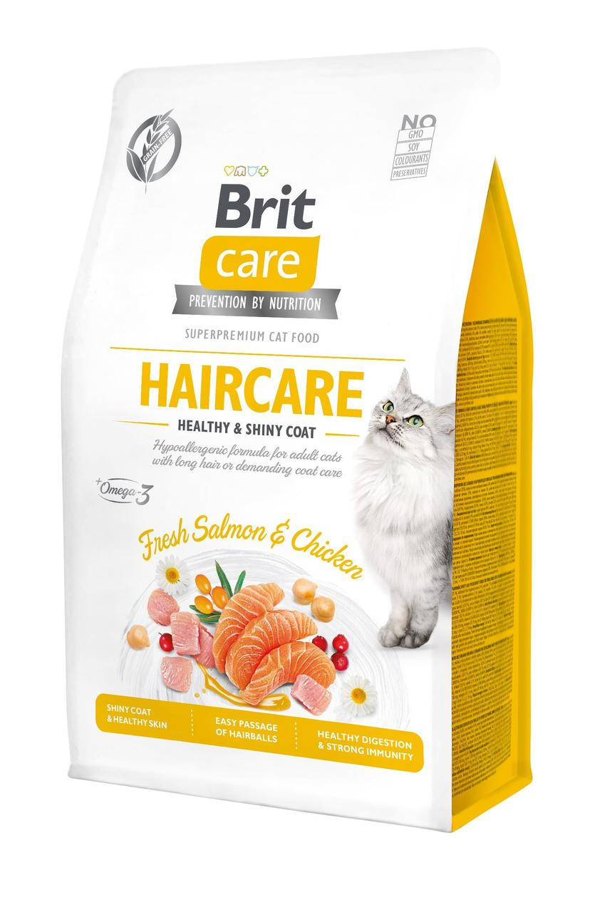 Brit Care Cat GF Haircare Healthy & Shiny Coat, 0,4кг Сухий беззерновий корм з куркою і лососем
Brit Care Cat GF Haircare Healthy & Shiny Coat, 0,4кг Сухий беззерновий корм з куркою і лососем