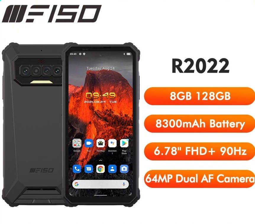 Oukitel R2022 F150 8GB/128Gb, 8300mAh, бронированный смартфон и защищенный телефон, Черный
Oukitel R2022 F150 8GB/128Gb, 8300mAh, бронированный смартфон и защищенный телефон, Черный