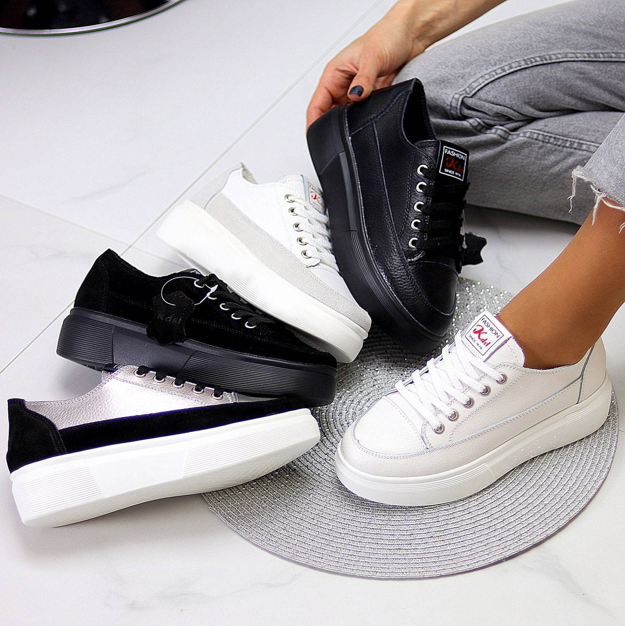 Кеды Кроссовки женские натуральная кожа / замш белые, черные, серые
Кеды Кроссовки женские натуральная кожа / замш белые, черные, серые