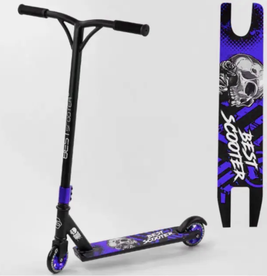 Самокат трюковый Best Scooter GS-15104 (алюминиевый диск и дека, колёса PU, d=10см), синий
Самокат трюковый Best Scooter GS-15104 (алюминиевый диск и дека, колёса PU, d=10см), синий